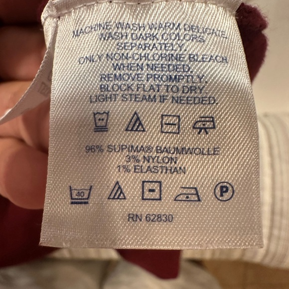 Lands’ End Women’s Twinset Sweater Cardigan & Shell Dark Burgundy L/P Cotton - Picture 6 of 11